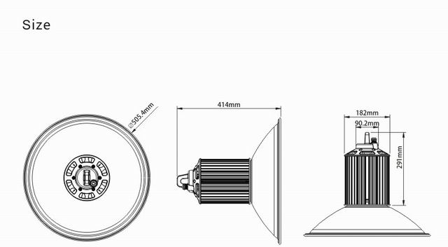 100w led bay light heat sink-sd100c size
