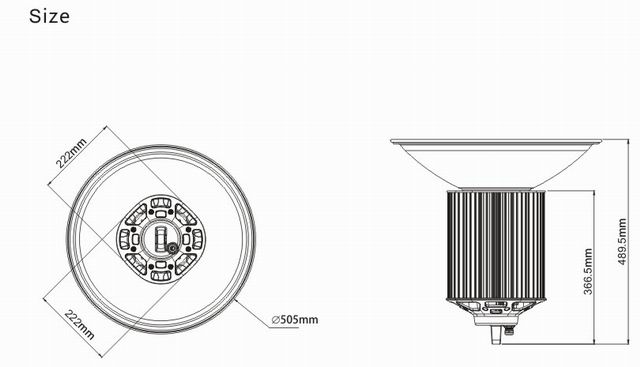 200w led bay light heat sink-sd200c size