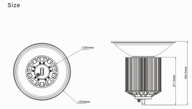 300w led bay light heat sink-sd300c size