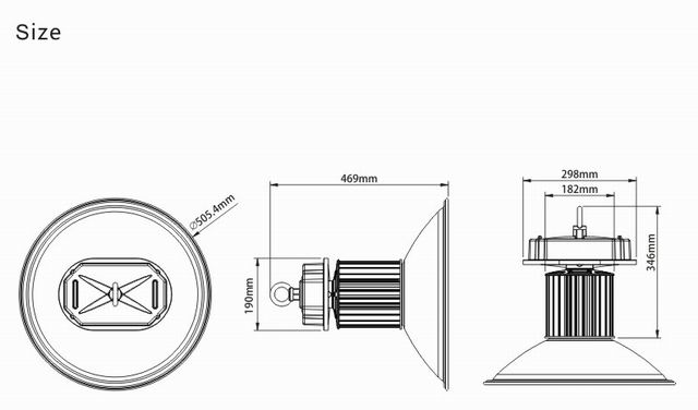 80w led bay light heat sink-sd80d size