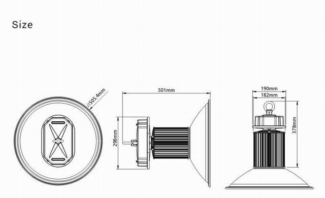 100w led bay light heat sink-sd100d size