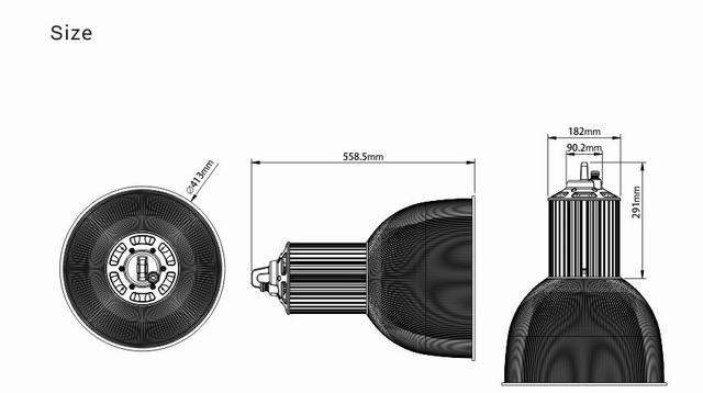 100w led bay light heat sink-sd100e size