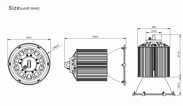 300w led bay light heat sink-sd300f size