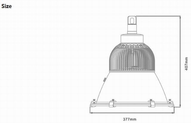 100w led bay light heat sink-sd100x size