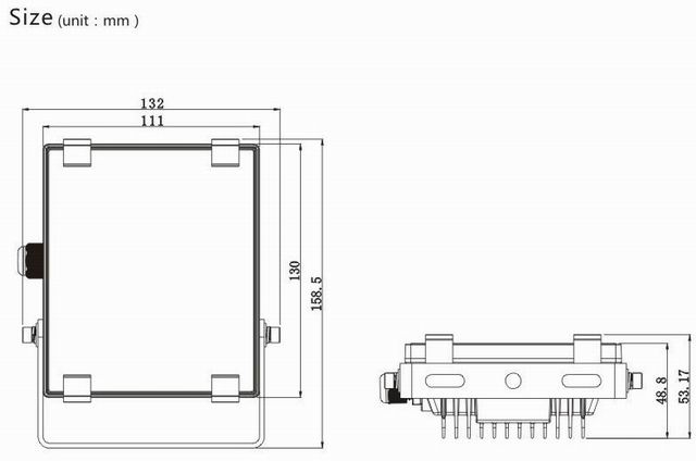 10w led flood light heat sink-sd10a size