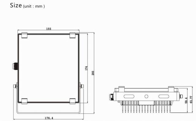 20w led flood light heat sink-sd20a size
