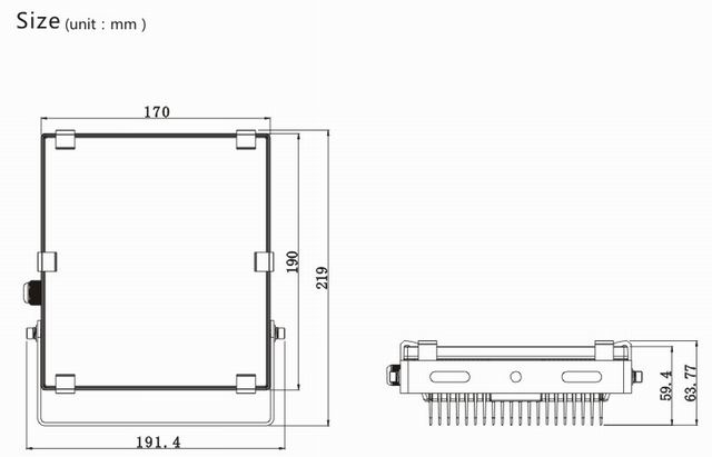 30w led flood light heat sink-sd30a size