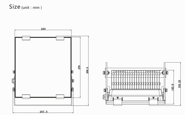 100w led flood light heat sink-sd150b size